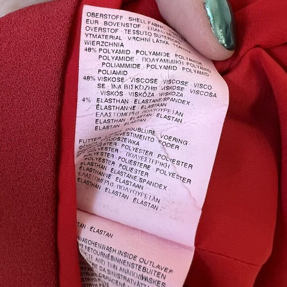 Rene Lezard Red Cap Sleeve Shift Dress - Picture 9 of 9